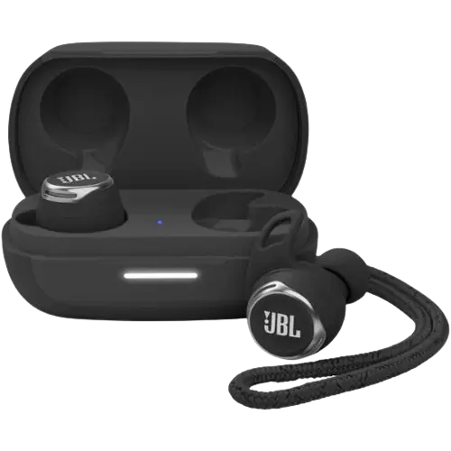 JBL Reflect Flow Pro TWS – Ecouteurs de sport à Réduction de Bruit Active – Véritablement sans fil – Etanchéité IP68 – Bluetooth – Autonomie de 30 hrs avec l'étui de recharge - Noir