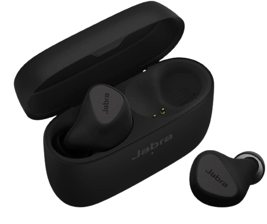 Jabra Elite 5 True Wireless - Écouteurs sans fil Bluetooth intra-auriculaires pour iPhone - ANC hybride, 6 micros intégrés, haut-parleurs 6 mm, discrets et ergonomiques -Titanium Black