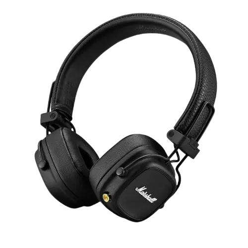 Marshall Casque Bluetooth supra-auriculaire Major IV, écouteurs sans fil, pliables, autonomie sans fil de plus de 80 heures, noir